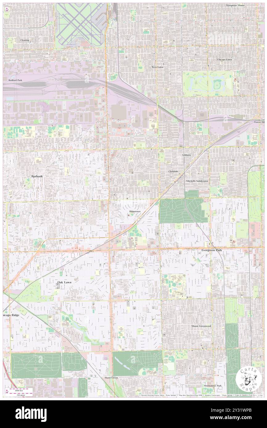 Hometown, Cook County, Stati Uniti, Illinois, N 41 44' 4'', S 87 43' 53''', MAP, Cartascapes Map pubblicata nel 2024. Esplora Cartascapes, una mappa che rivela i diversi paesaggi, culture ed ecosistemi della Terra. Viaggia attraverso il tempo e lo spazio, scoprendo l'interconnessione del passato, del presente e del futuro del nostro pianeta. Foto Stock