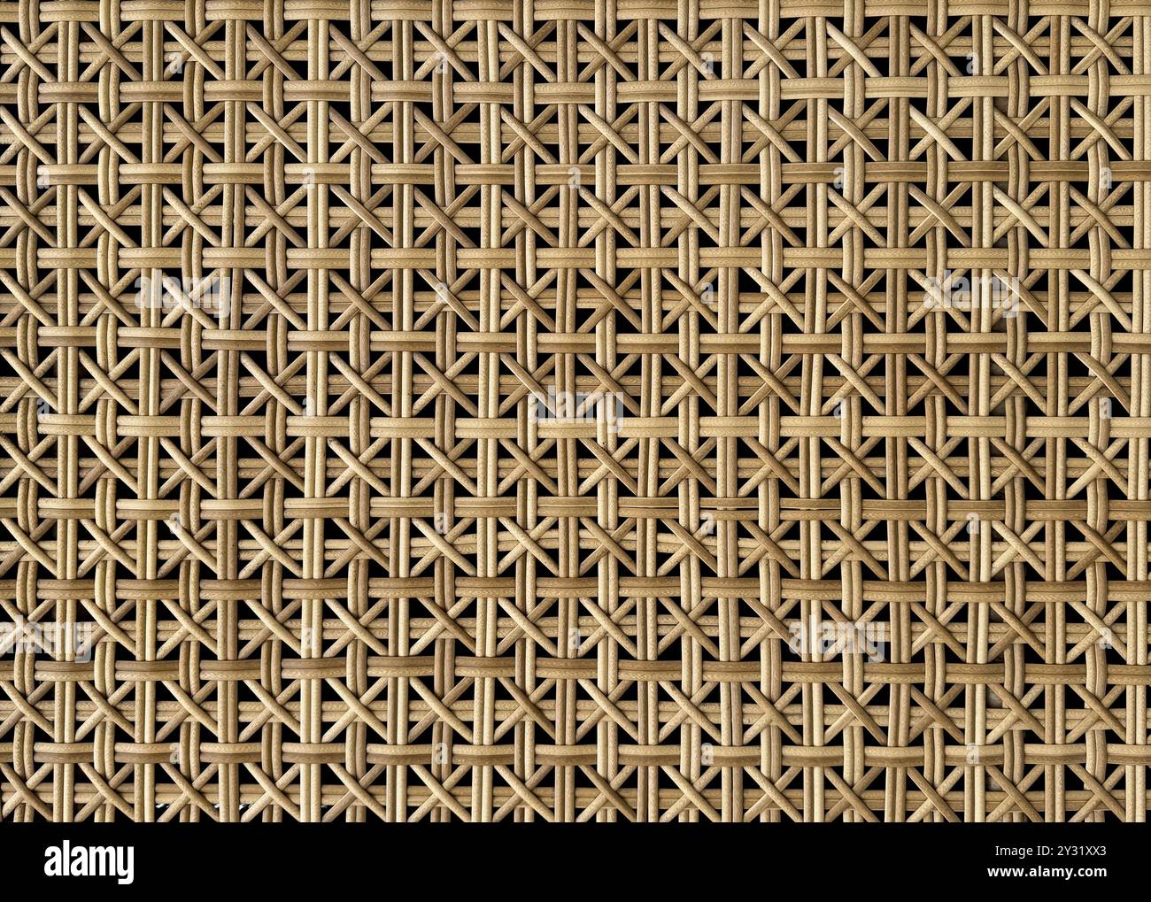 Foto ravvicinata di una bellissima trama in rattan sintetico intrecciata a mano in molti colori. Disegno in vimini o rattan in molte forme. Seaml Foto Stock