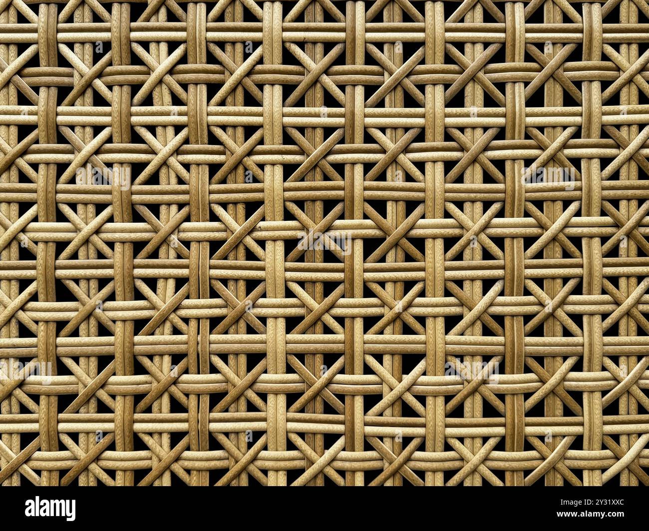 Foto ravvicinata di una bellissima trama in rattan sintetico intrecciata a mano in molti colori. Disegno in vimini o rattan in molte forme. Seaml Foto Stock