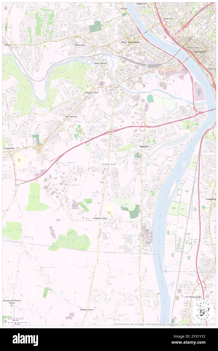 Suffield Corner, Hampden County, Stati Uniti, Massachusetts, N 42 3' 45'', S 72 37' 53'', MAP, Cartascapes Map pubblicata nel 2024. Esplora Cartascapes, una mappa che rivela i diversi paesaggi, culture ed ecosistemi della Terra. Viaggia attraverso il tempo e lo spazio, scoprendo l'interconnessione del passato, del presente e del futuro del nostro pianeta. Foto Stock