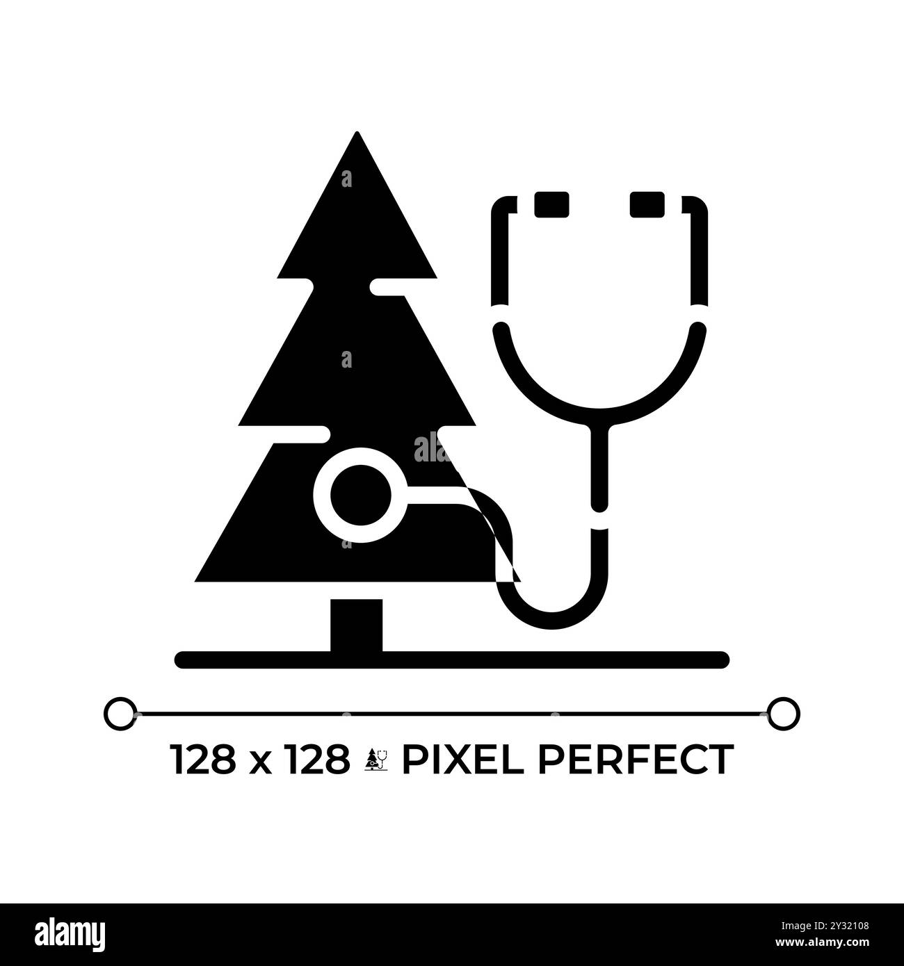 Icona di glifo nero per la cura degli alberi Illustrazione Vettoriale