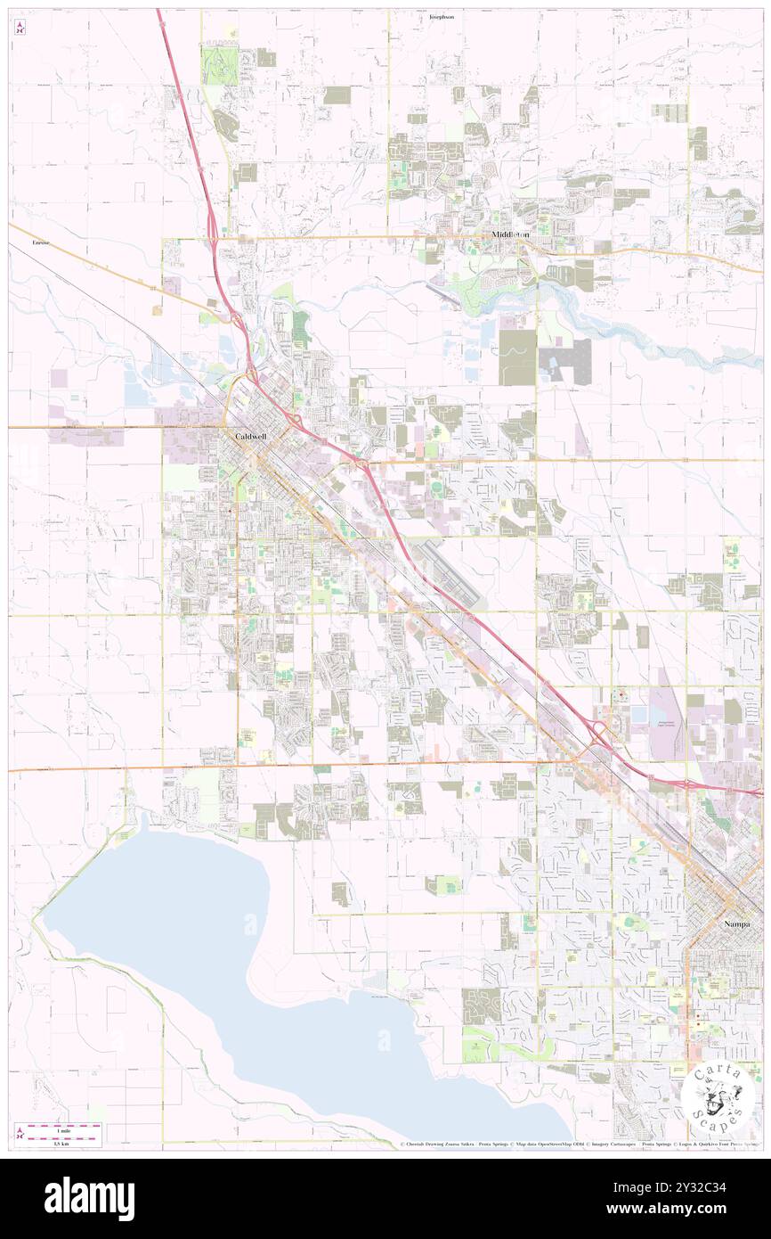 Caldwell, Canyon County, Stati Uniti, Stati Uniti, Idaho, N 43 39' 46'', S 116 41' 14'', MAP, Cartascapes Map pubblicata nel 2024. Esplora Cartascapes, una mappa che rivela i diversi paesaggi, culture ed ecosistemi della Terra. Viaggia attraverso il tempo e lo spazio, scoprendo l'interconnessione del passato, del presente e del futuro del nostro pianeta. Foto Stock