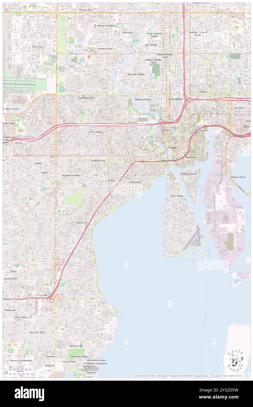 Hyde Park West, Hillsborough County, Stati Uniti, Florida, N 27 55' 56'', S 82 28' 37'', MAP, Cartascapes Map pubblicata nel 2024. Esplora Cartascapes, una mappa che rivela i diversi paesaggi, culture ed ecosistemi della Terra. Viaggia attraverso il tempo e lo spazio, scoprendo l'interconnessione del passato, del presente e del futuro del nostro pianeta. Foto Stock