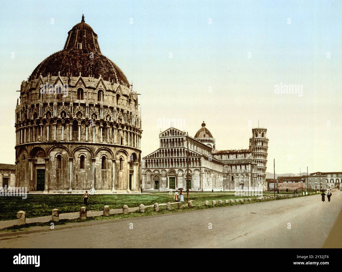 Domplatz, Pisa, Italien / Piazza Duomo, Italia, Historisch, digital restaurierte Reproduktion von einer Vorlage aus dem 19. Jahrhundert, 1880 anni, Reco Foto Stock