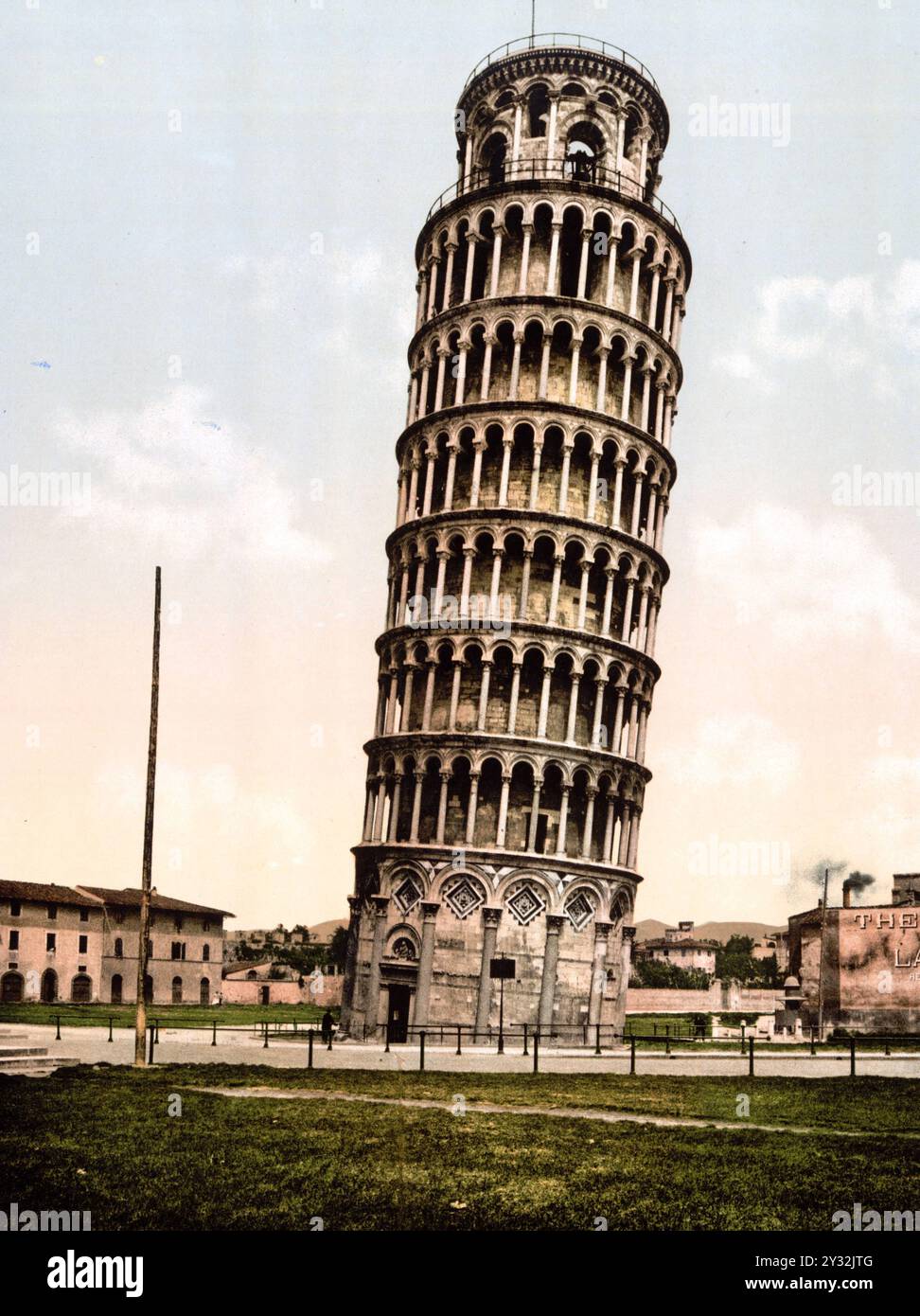 Der Schiefe Turm, Pisa, Italien / la Torre Pendente, Italia, Historisch, digital restaurierte Reproduktion von einer Vorlage aus dem 19. Jahrhundert, 1 Foto Stock
