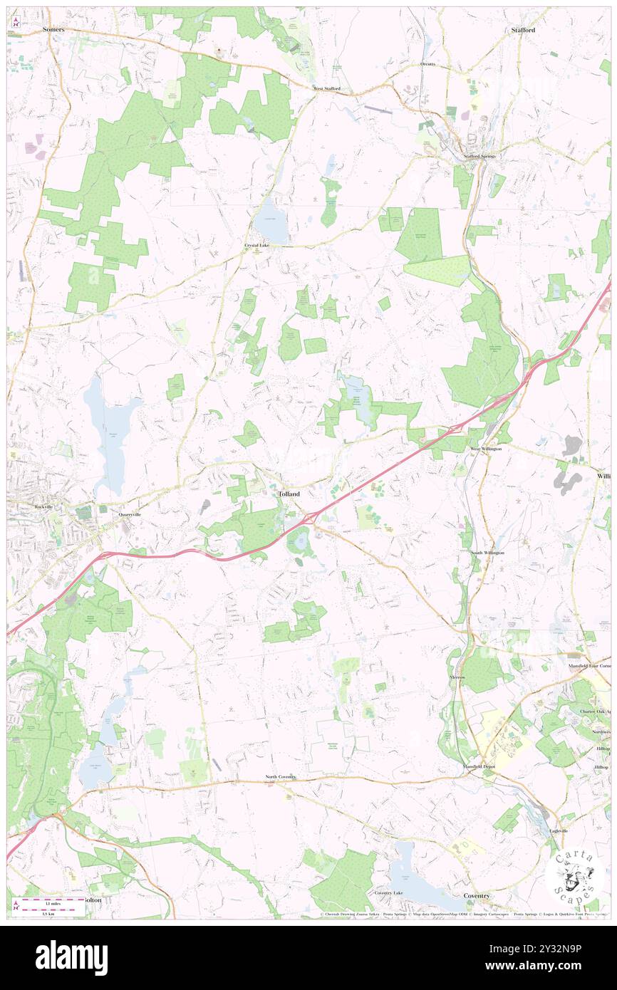 Tolland, Tolland County, Stati Uniti, Connecticut, N 41 52' 17'', S 72 22' 7'', MAP, Cartascapes Map pubblicata nel 2024. Esplora Cartascapes, una mappa che rivela i diversi paesaggi, culture ed ecosistemi della Terra. Viaggia attraverso il tempo e lo spazio, scoprendo l'interconnessione del passato, del presente e del futuro del nostro pianeta. Foto Stock