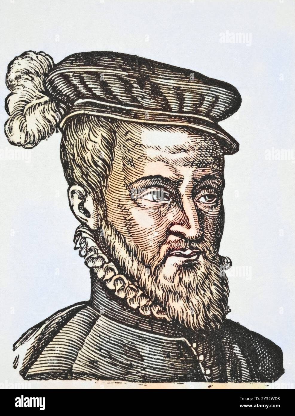 Joachim du Bellay, CA. 1525 - 1560. Französischer Dichter, Kritiker und Mitglied der Pleiade. Aus „Science and Literature in the Middle Ages“ von Paul Lacroix, veröffentlicht in London 1878, Historisch, digital restaurierte Reproduktion von einer Vorlage aus dem 19. Jahrhundert, data record non dichiarata Foto Stock