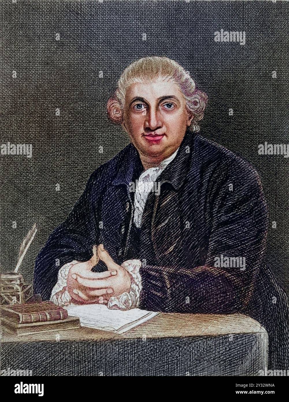 David Garrick (1717-1779), englischer Schauspieler, Regisseur und Dramatiker. Kupferstich., Historisch, digital restaurierte Reproduktion von einer Vorlage aus dem 19. Jahrhundert, data record non dichiarata Foto Stock