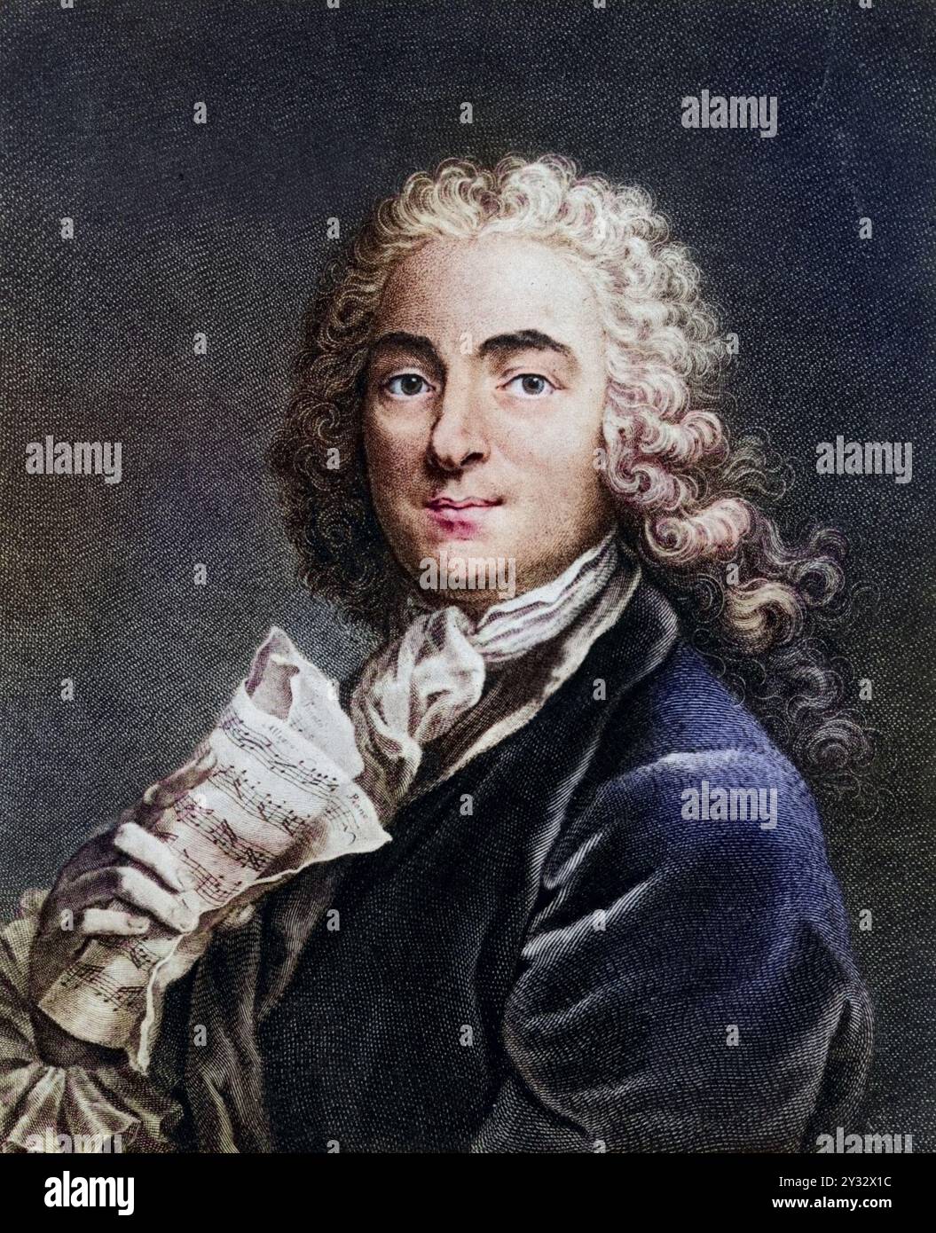 Jean Marie Leclair (1697–1764), Französischer Komponist und violinist., Historisch, digital restaurierte Reproduktion von einer Vorlage aus dem 19. Jahrhundert, data record non dichiarata Foto Stock