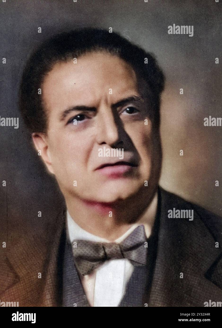 Pietro Mascagni (1863-1945) um 1915. Italienischer Komponista. Nach einer fotografie., Historisch, digital restaurierte Reproduktion von einer Vorlage aus dem 19. Jahrhundert, data record non dichiarata Foto Stock