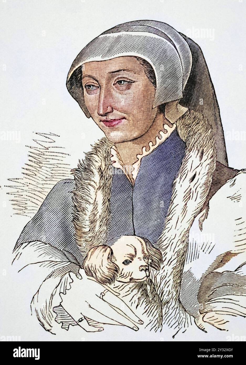 Marguerite de Navarre, 1492 - 1549, auch bekannt als Marguerite von AngoulÃªme und Margarete von Navarra, Königin von König Heinrich II von Navarra. Foto Stock