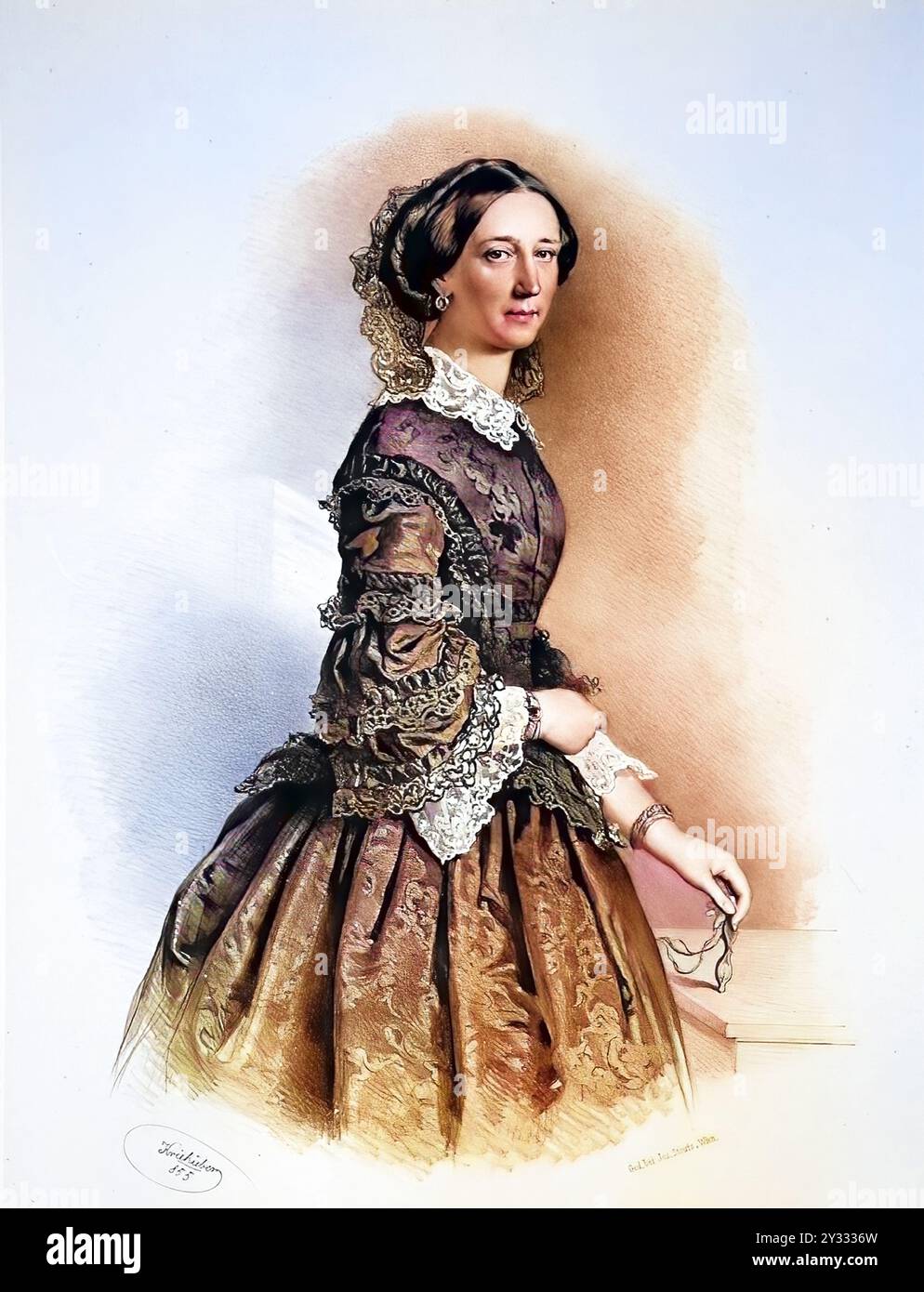 Isabella Freiin Trenck von Tonder, geb. Hammer-Purgstall (1819-1872), Ehefrau des Industriellen Heinrich Trenck von Tonder (1812-1887), Historisch, digital restaurierte Reproduktion von einer Vorlage aus dem 19. Jahrhundert, data record non dichiarata Foto Stock