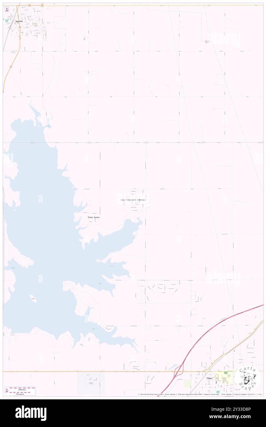 Lake Ellsworth Addition, Comanche County, Stati Uniti, Oklahoma, N 34 50' 13'', S 98 19' 18''', MAP, Cartascapes Map pubblicata nel 2024. Esplora Cartascapes, una mappa che rivela i diversi paesaggi, culture ed ecosistemi della Terra. Viaggia attraverso il tempo e lo spazio, scoprendo l'interconnessione del passato, del presente e del futuro del nostro pianeta. Foto Stock