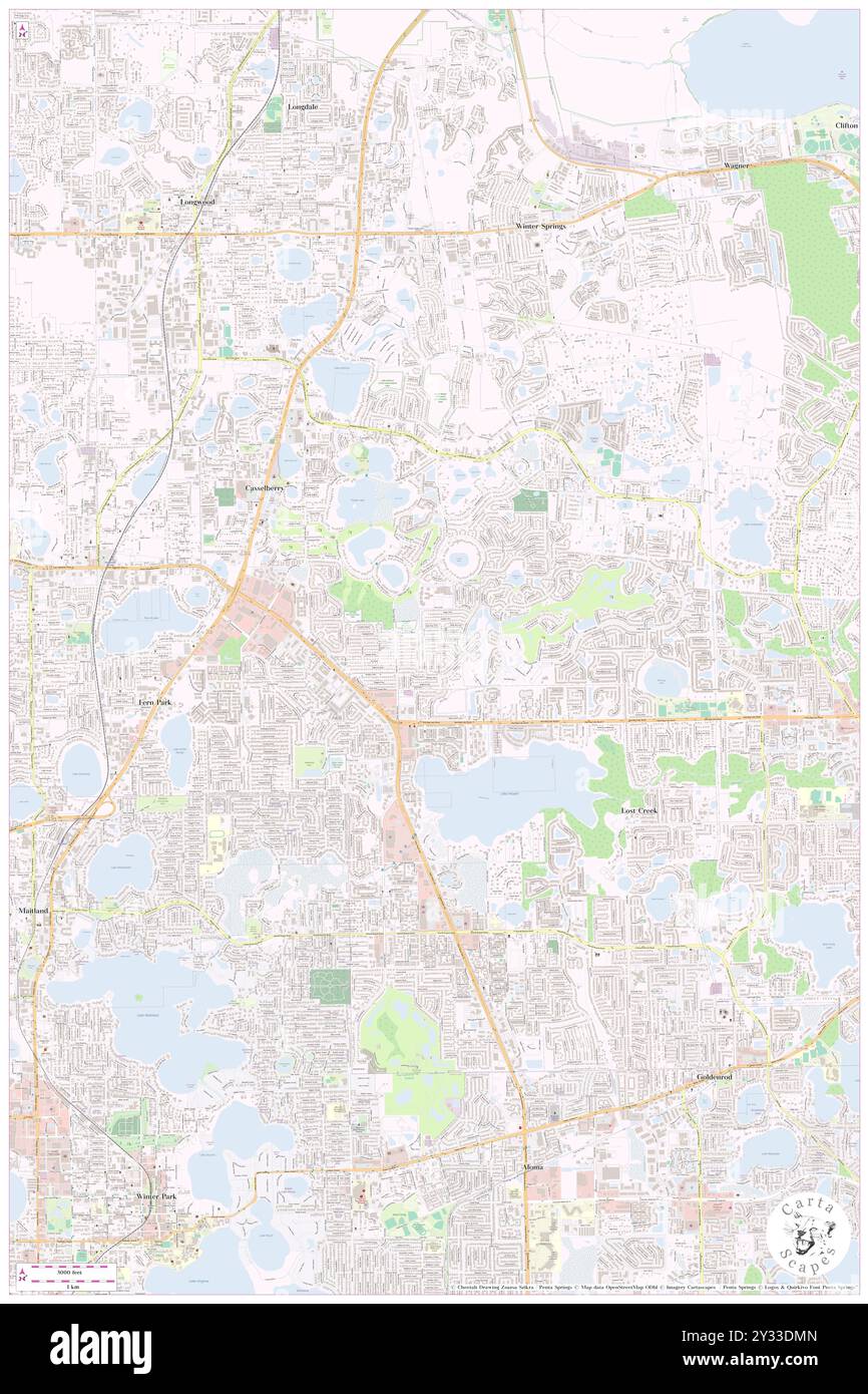 Casselberry, Seminole County, Stati Uniti, Florida, N 28 40' 40'', S 81 19' 40'', MAP, Cartascapes Map pubblicata nel 2024. Esplora Cartascapes, una mappa che rivela i diversi paesaggi, culture ed ecosistemi della Terra. Viaggia attraverso il tempo e lo spazio, scoprendo l'interconnessione del passato, del presente e del futuro del nostro pianeta. Foto Stock