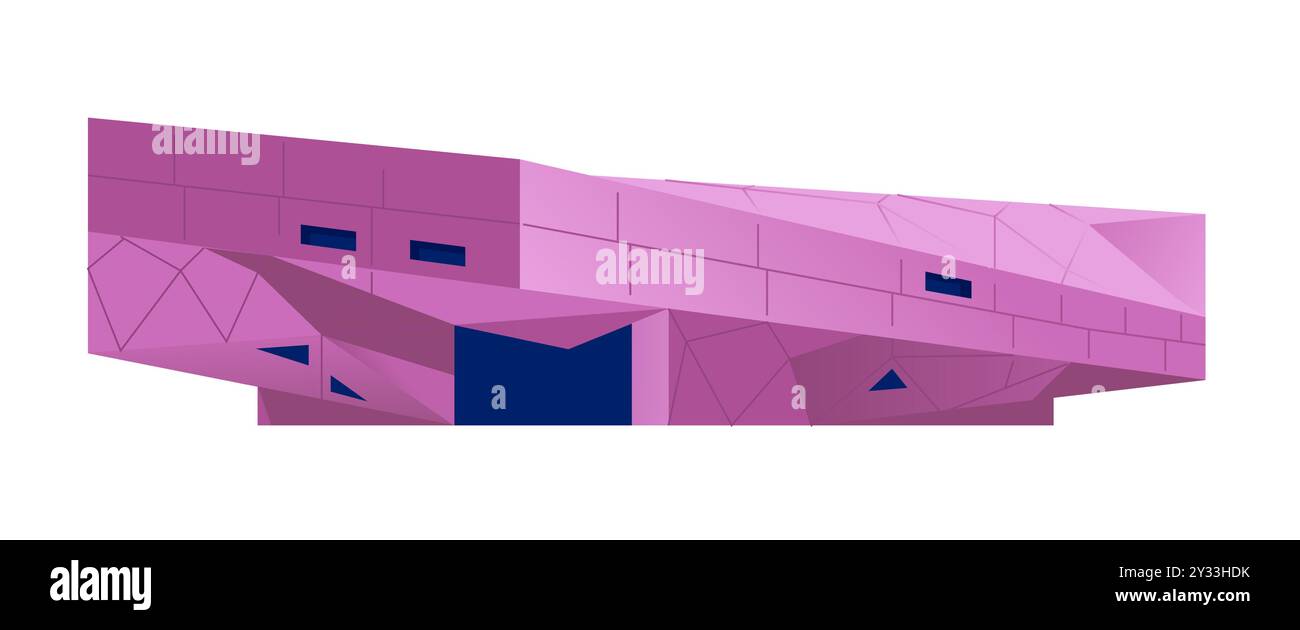 Museo delle Belle Arti di Tel Aviv - immagine singola isolata in stile flat design Illustrazione Vettoriale