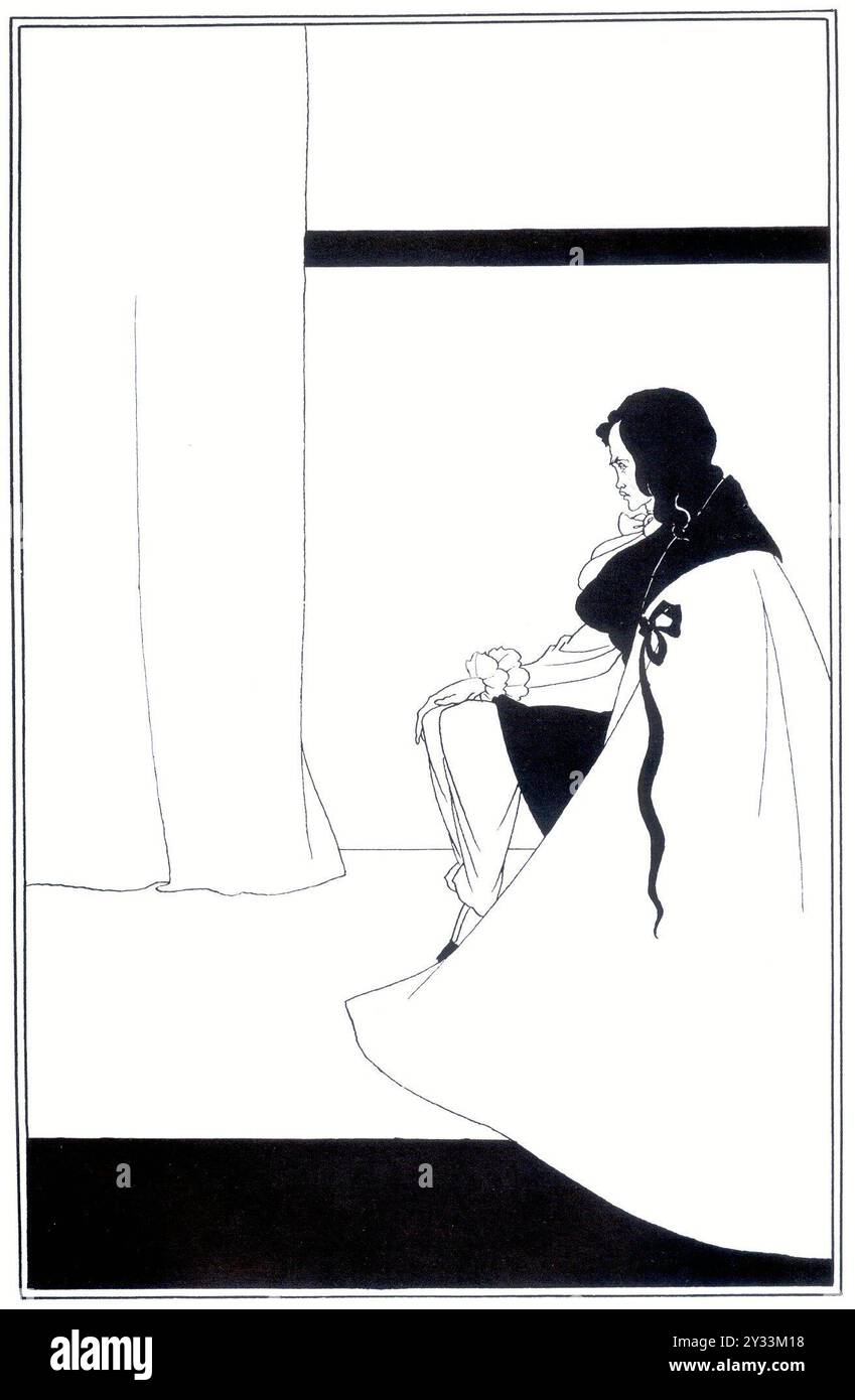 1894-1895 illustrazione di Aubrey Beardsley del racconto "la caduta della casa di Usher" di Edgar Allan PoE Foto Stock