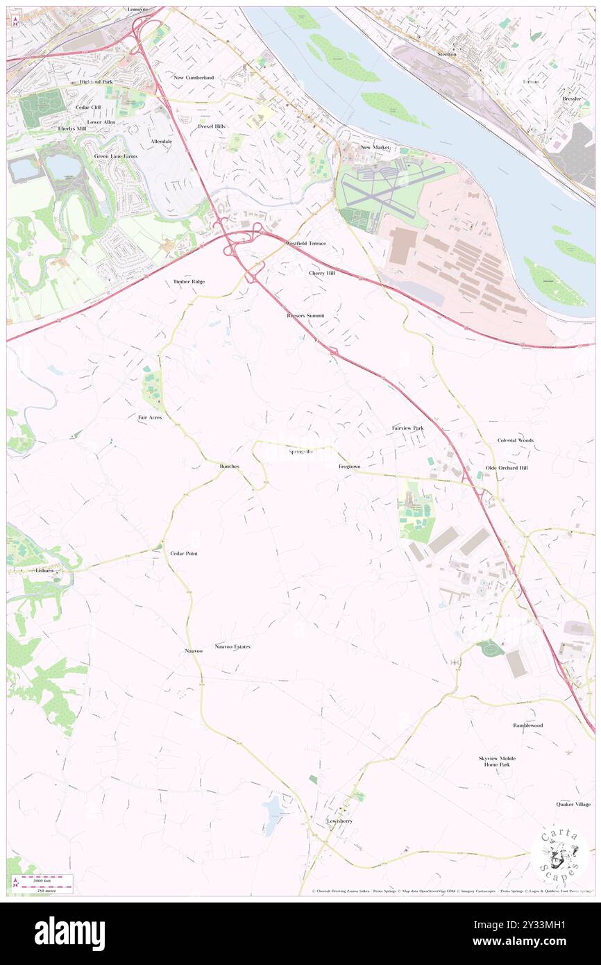 Springville, Contea di York, Stati Uniti, Stati Uniti, Pennsylvania, N 40 11' 0'', S 76 51' 58'', MAP, Cartascapes Map pubblicata nel 2024. Esplora Cartascapes, una mappa che rivela i diversi paesaggi, culture ed ecosistemi della Terra. Viaggia attraverso il tempo e lo spazio, scoprendo l'interconnessione del passato, del presente e del futuro del nostro pianeta. Foto Stock