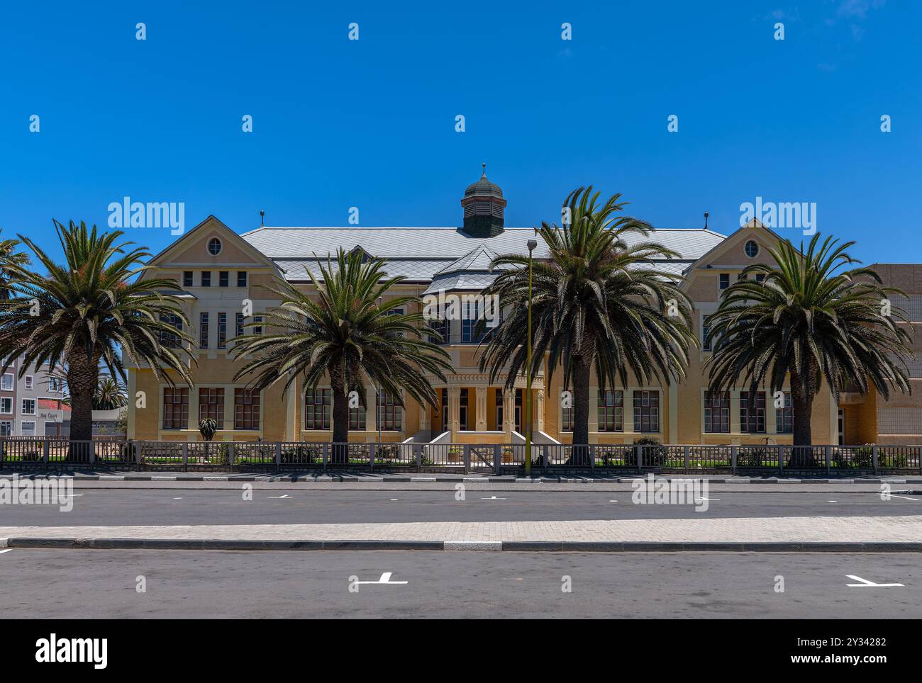 Storico edificio coloniale tedesco, Swakopmund, regione di Erongo, Namibia Foto Stock