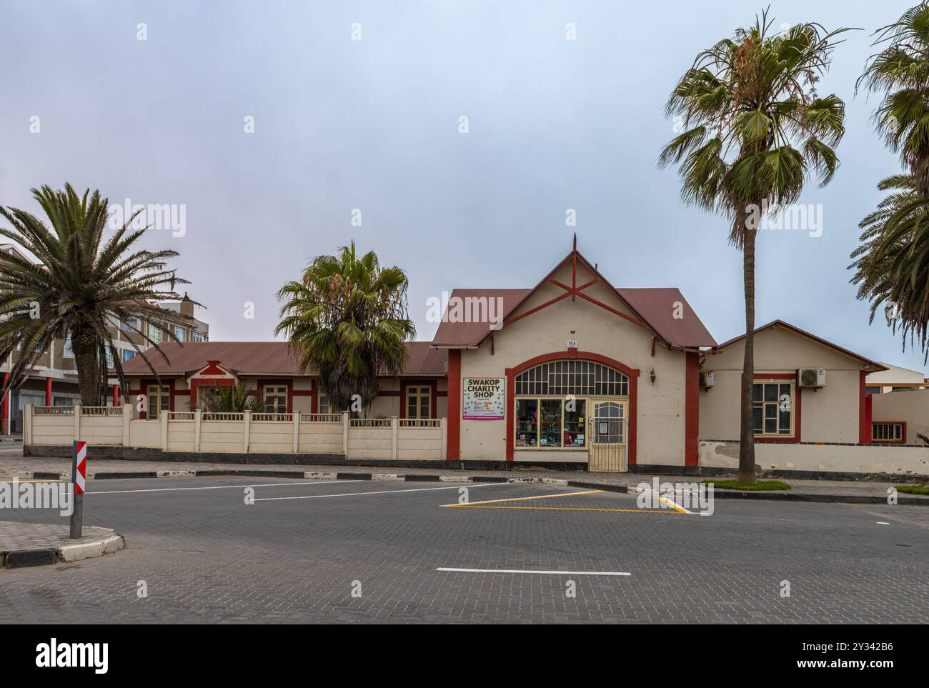Storico edificio coloniale tedesco, Swakopmund, regione di Erongo, Namibia Foto Stock