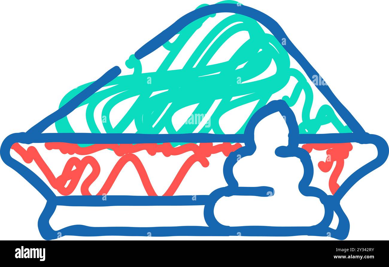 illustrazione del doodle con l'icona del wasabi in polvere Illustrazione Vettoriale