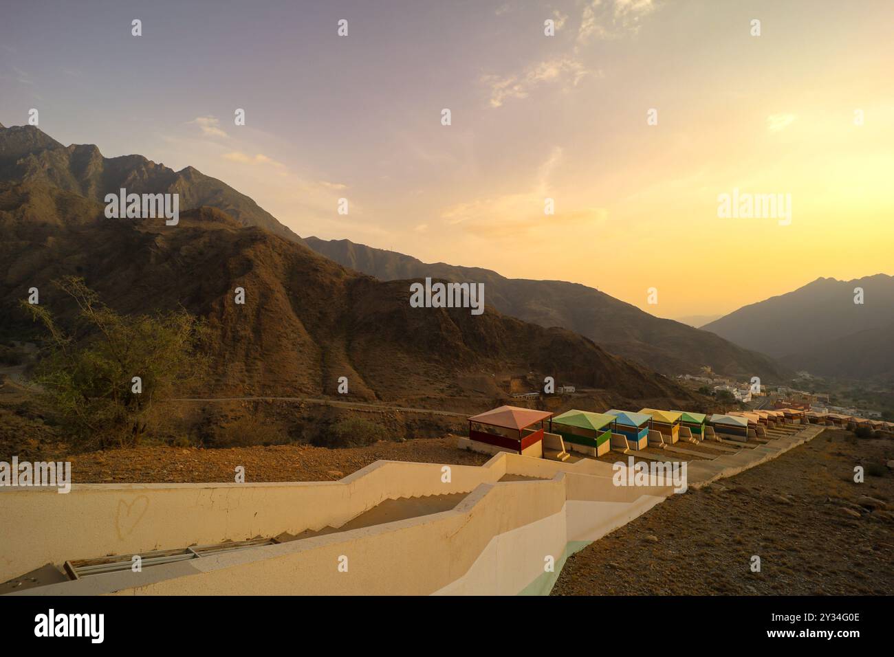 Abha , Arabia Saudita 6 luglio 2022: Bellissimi luoghi turistici nella città di Abha - Turismo saudita Foto Stock