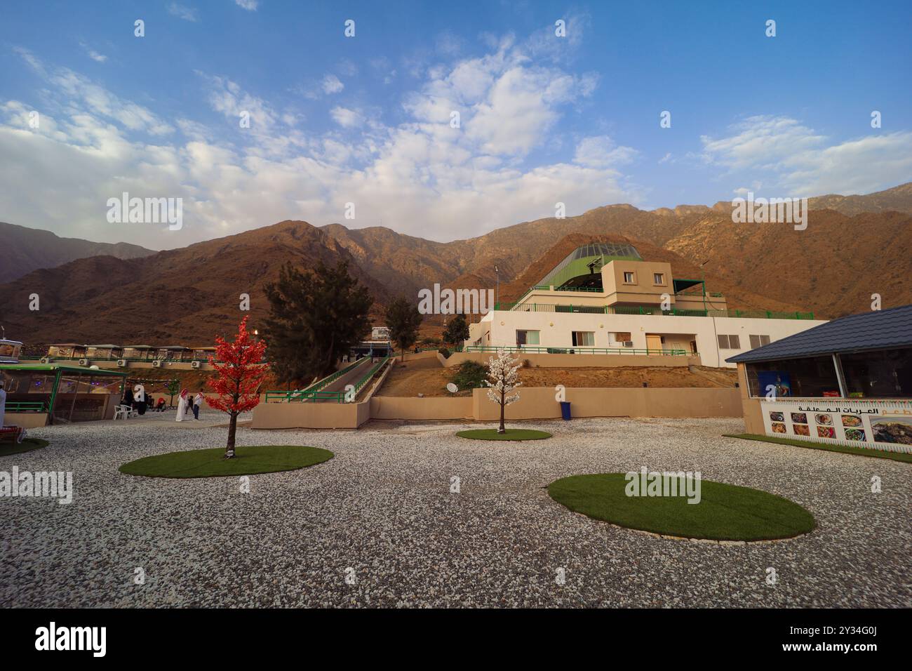 Abha , Arabia Saudita 6 luglio 2022: Bellissimi luoghi turistici nella città di Abha - stazione della funivia Foto Stock