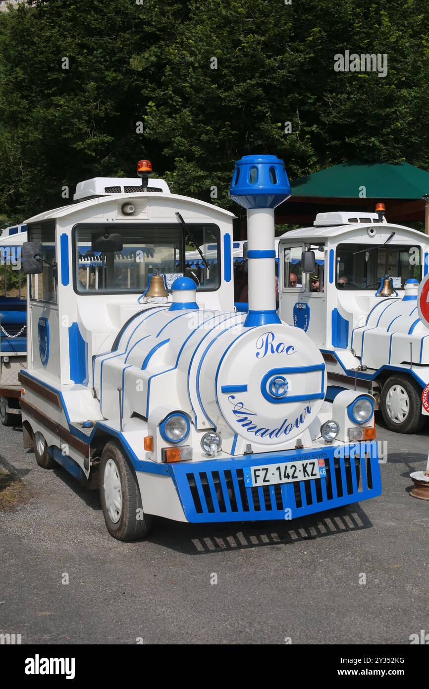 Il treno turistico, Rocamadour Foto Stock