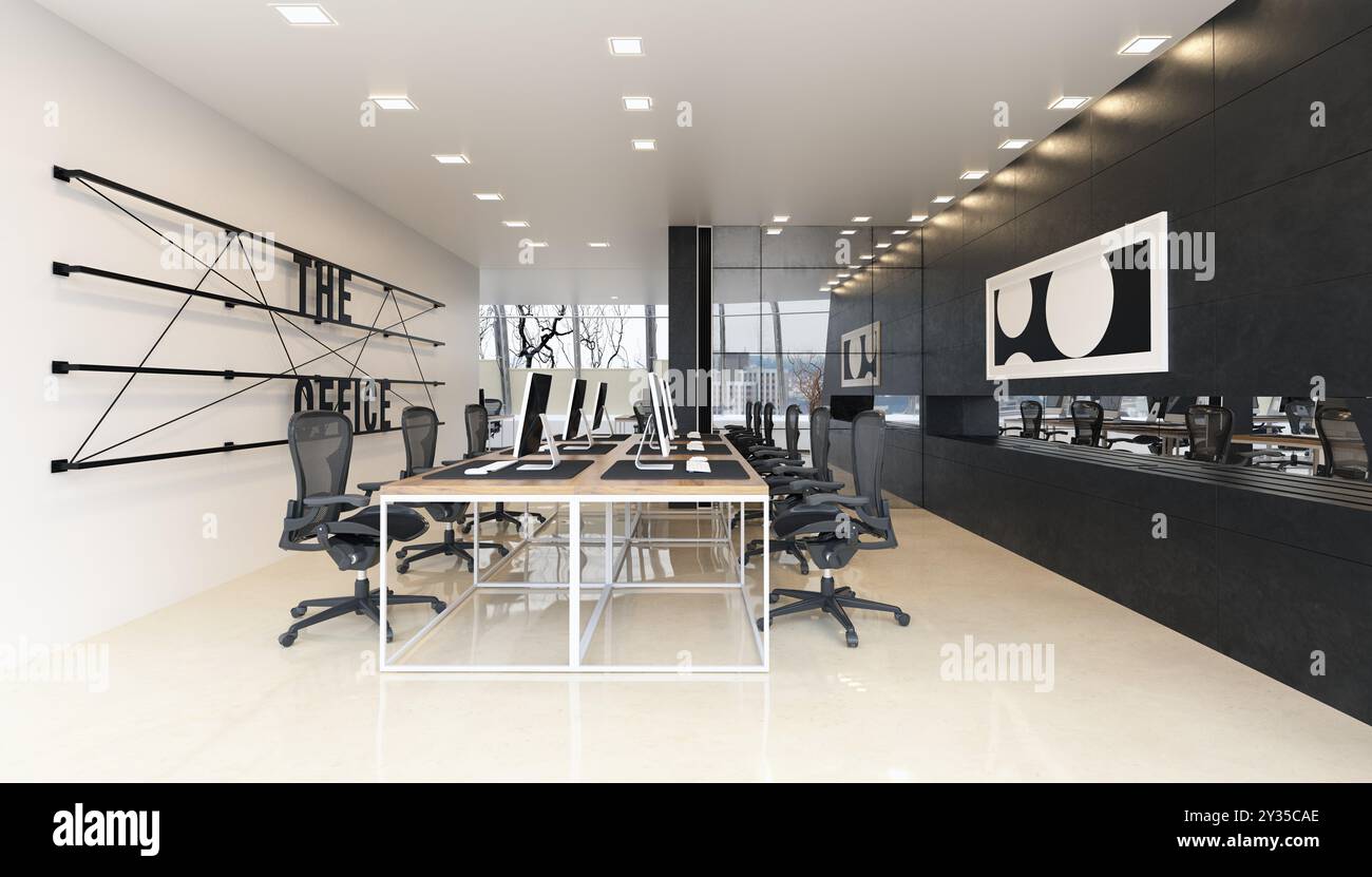 Moderno spazio ufficio dal design elegante Foto Stock