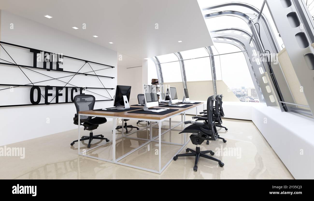 Moderno spazio ufficio dal design elegante Foto Stock