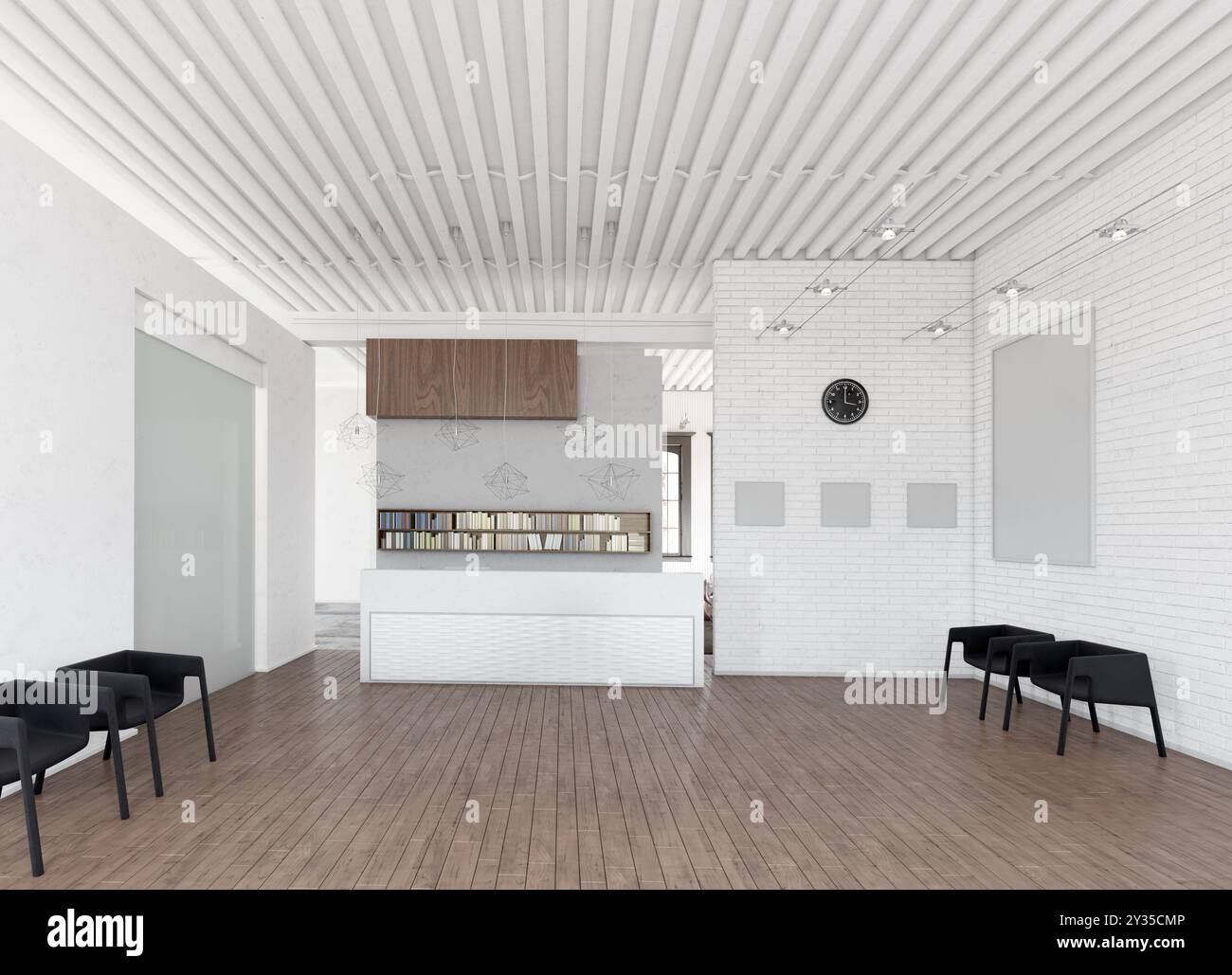 Moderna area ricevimento 3d. Foto Stock