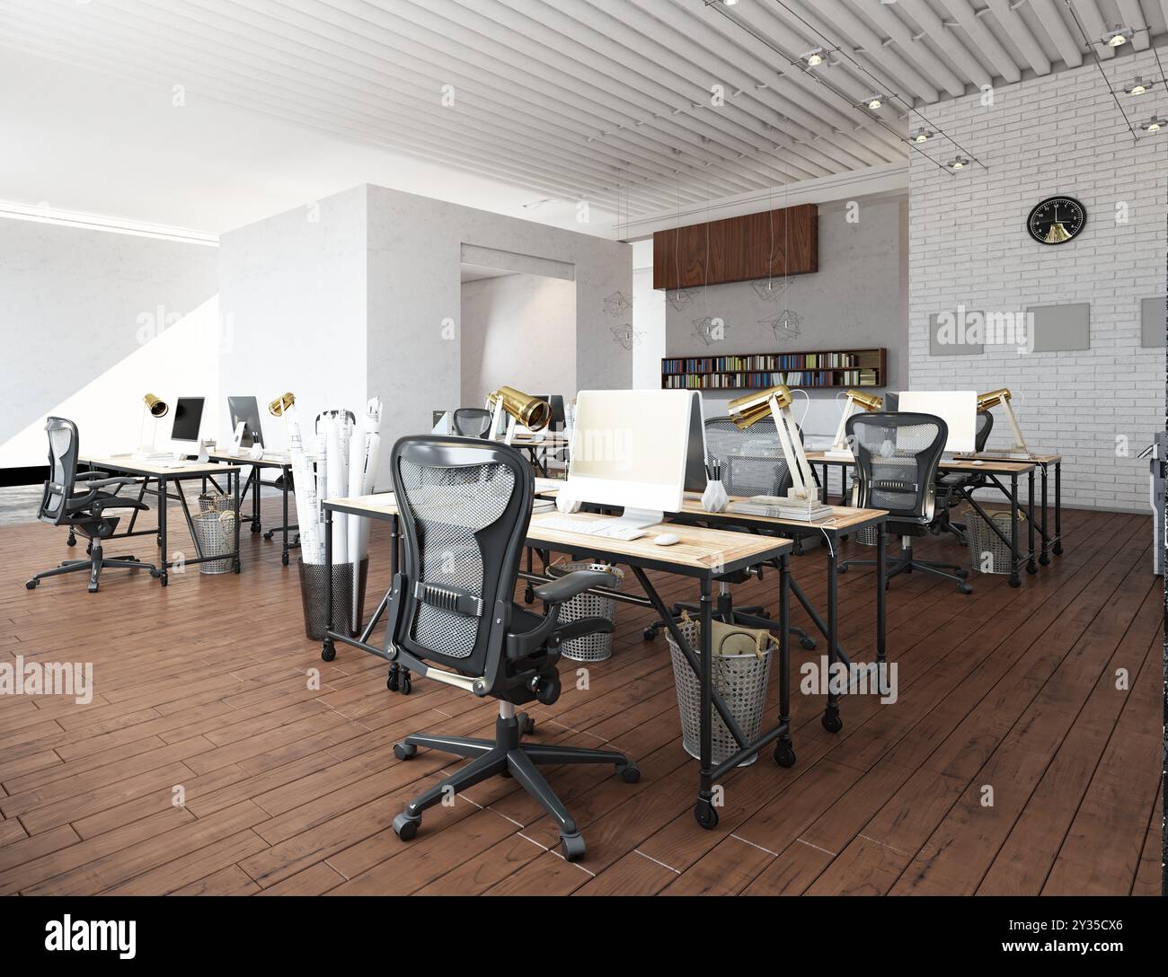 Uffici aperti e collaborativi. Foto Stock