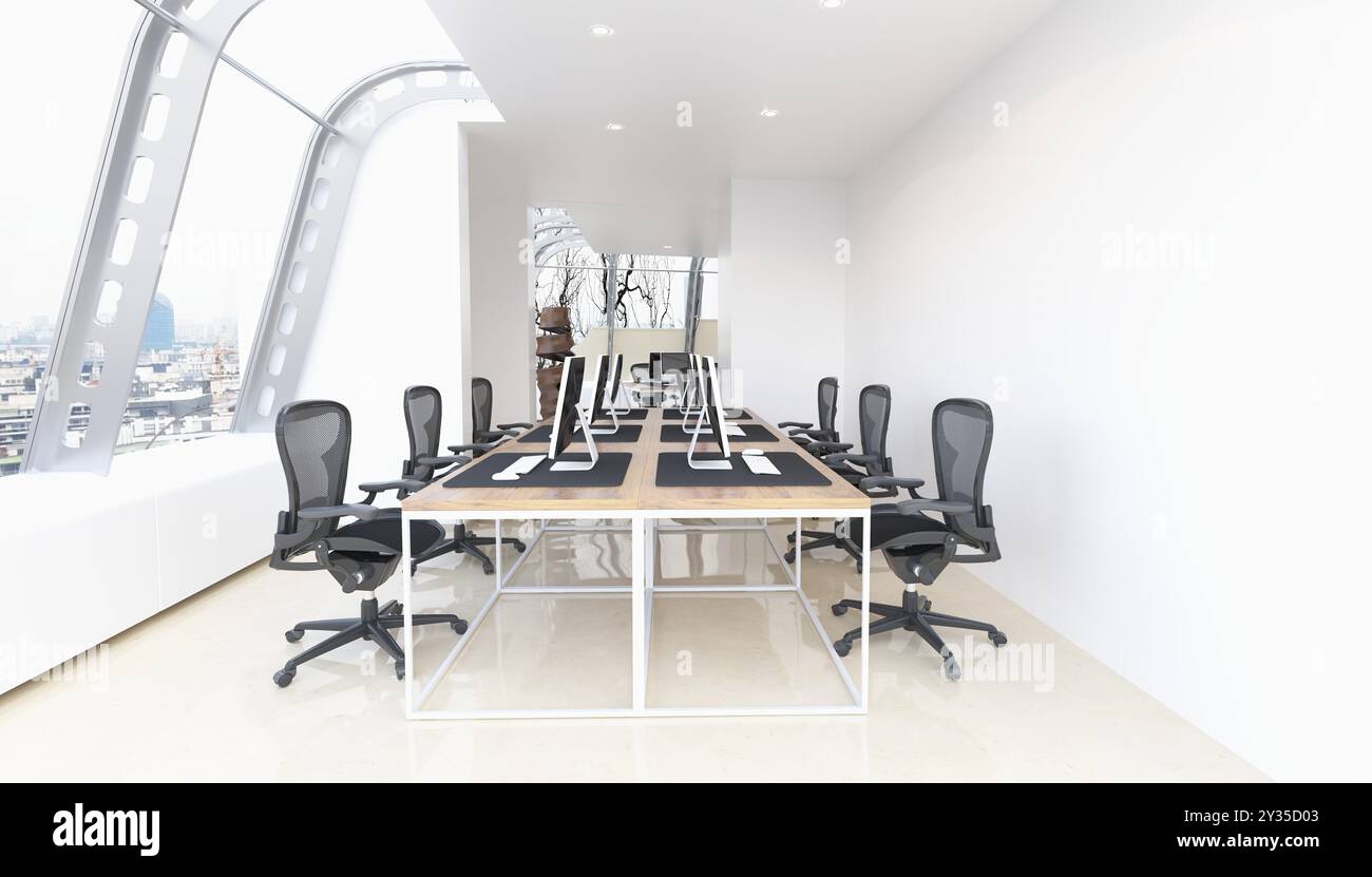 Moderno spazio ufficio dal design elegante Foto Stock