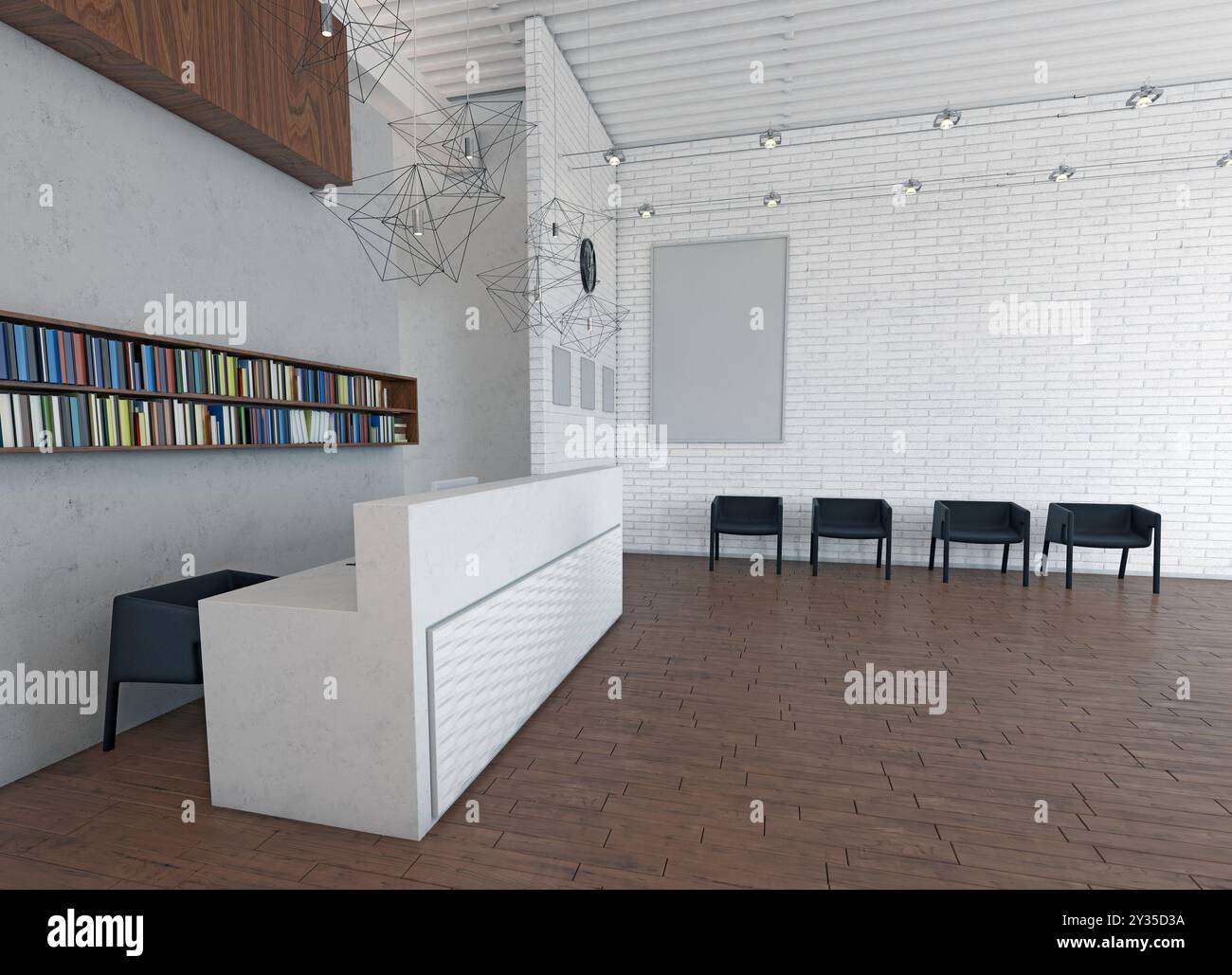 Moderna area ricevimento 3d. Foto Stock