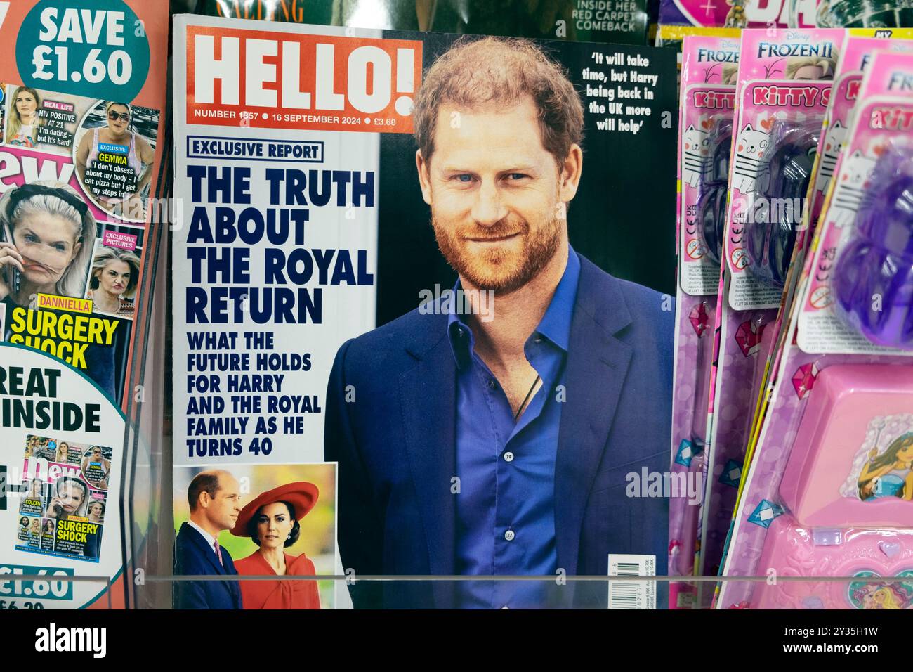 Ciao! Copertina della rivista "The Truth About the Royal Return" Future of Prince Harry 40 and British Royal Family settembre 2024 Londra Regno Unito Foto Stock