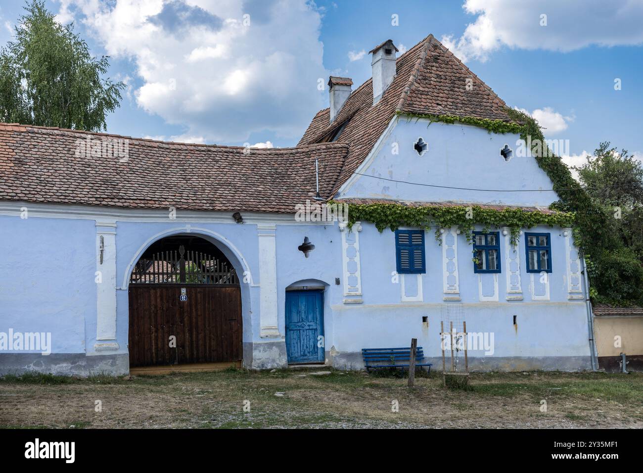 Edifici storici sassoni, Viscri, Romania Foto Stock