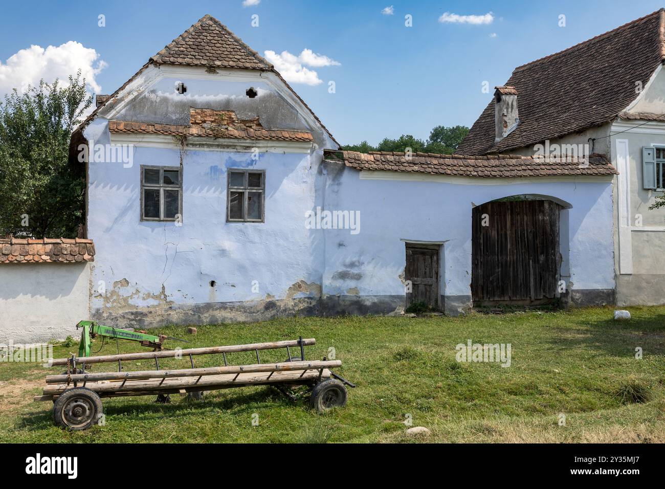 Edifici storici sassoni, Viscri, Romania Foto Stock
