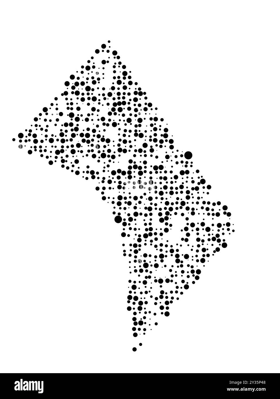 Mappa simbolo del Distretto Federale di Washington, Distretto di Columbia (Stati Uniti d'America) che mostra lo stato con un modello di distribuzione casuale Illustrazione Vettoriale