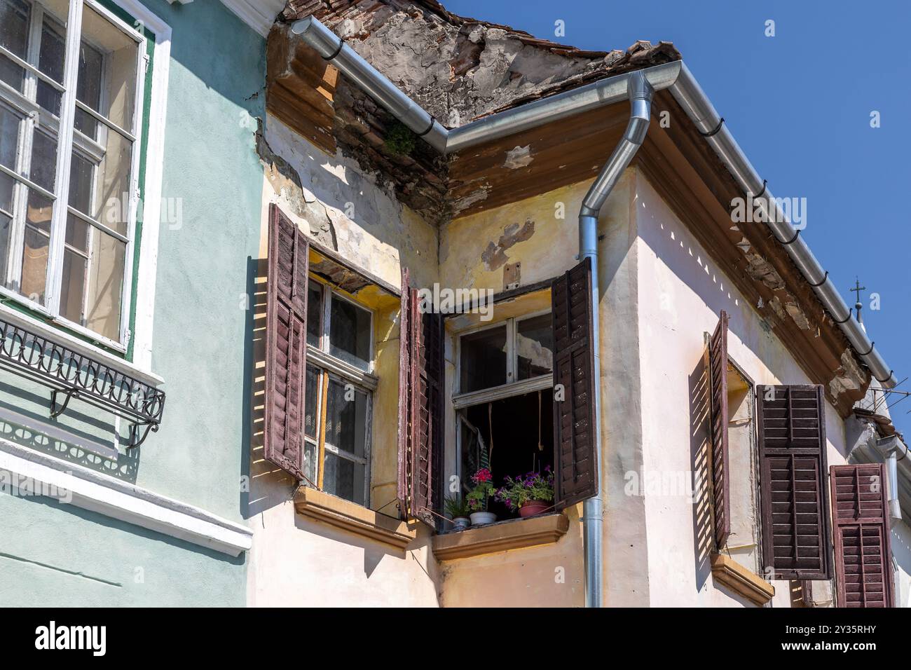 Vecchia casa, Sighisoara, Transilvania, Romania Foto Stock