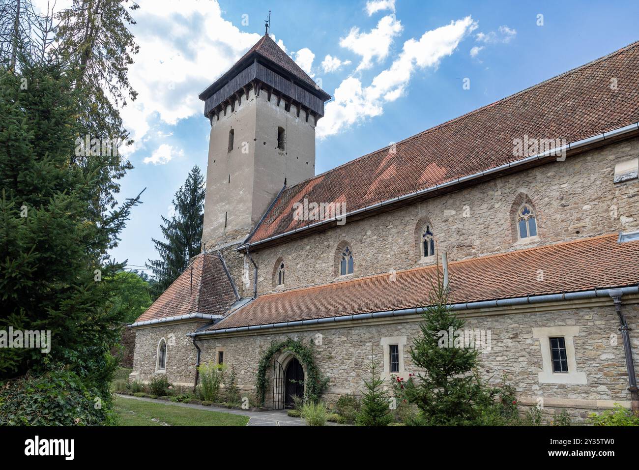 Chiesa Lutheriana fortificata, Malancrav, Transilvania, Romania Foto Stock