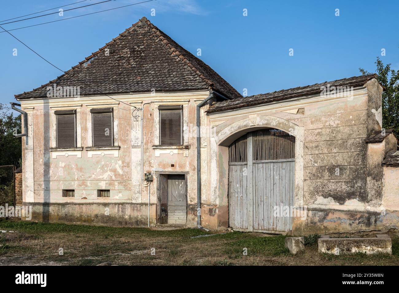 Casa tradizionale sassone, Cobor, Transilvania, Romania Foto Stock