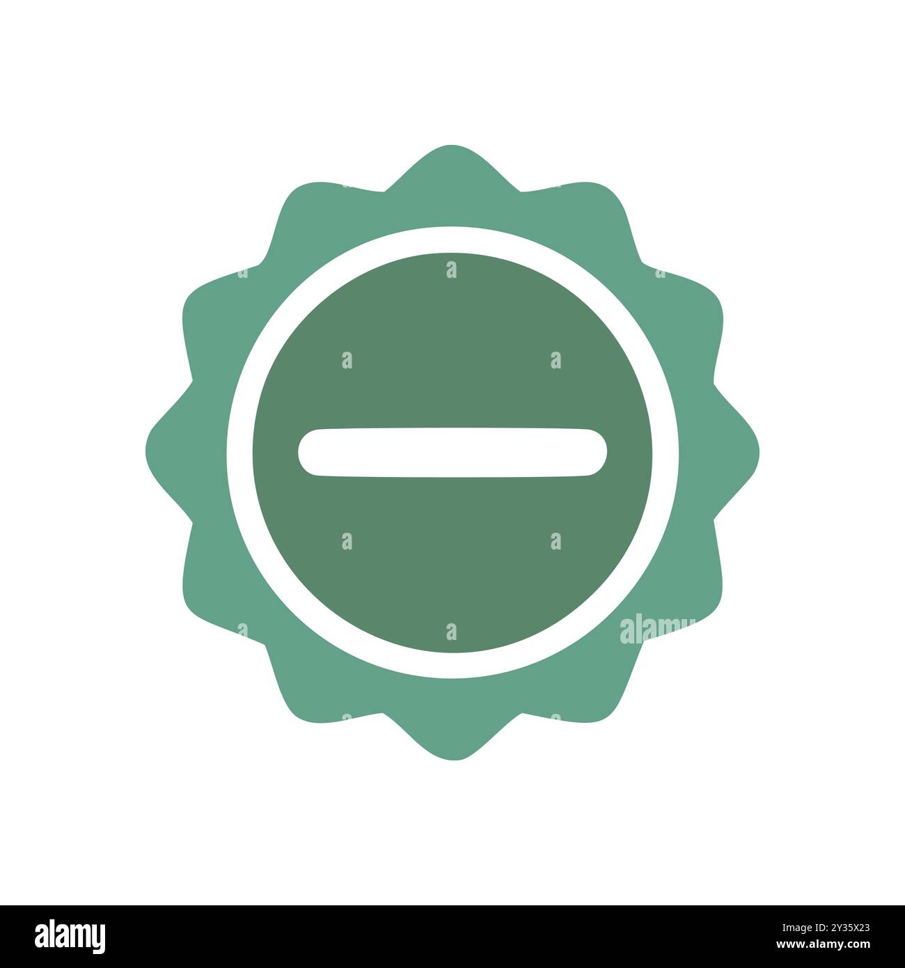 Icona con il simbolo meno. Semplice icona con il simbolo meno all'interno di un cerchio, che rappresenta esclusione, riduzione o sottrazione. Illustrazione Vettoriale