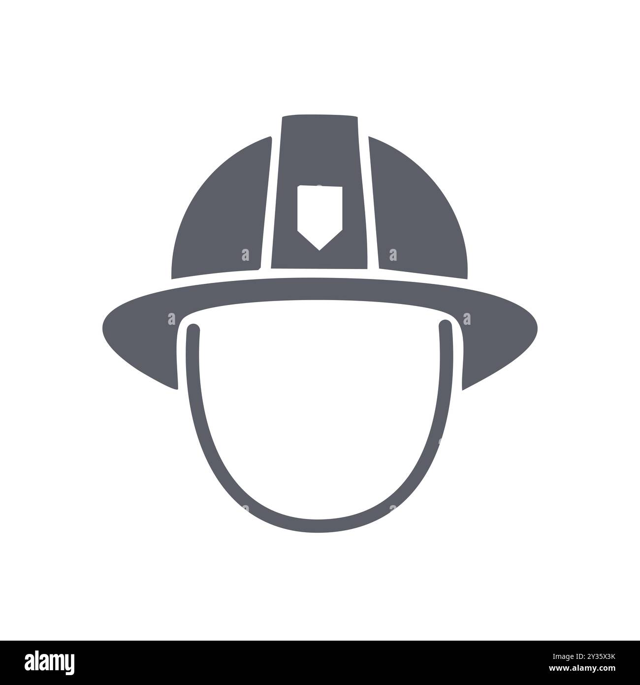 Icona elmetto da vigile del fuoco. Semplice silhouette di un casco da pompiere. Ideale per i concetti di sicurezza, soccorso e servizio di emergenza. Illustrazione Vettoriale