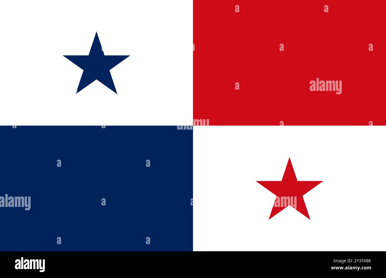 Vettore di bandiera Panama. Bandiera di Panama segno isolato. Simbolo piatto della bandiera nazionale di Panama per la stampa di qualsiasi dimensione. EPS 10 Illustrazione Vettoriale