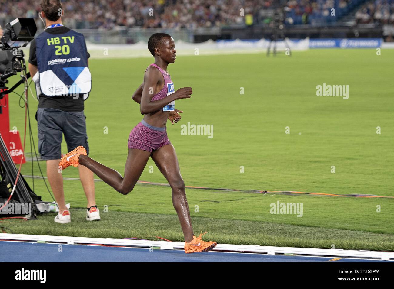 Faith Cherotich (Kenya) durante la gara femminile di 3000m steeplechase, Golden Gala Pietro Mennea Diamond League Athletics 2024, Roma, Italia Foto Stock