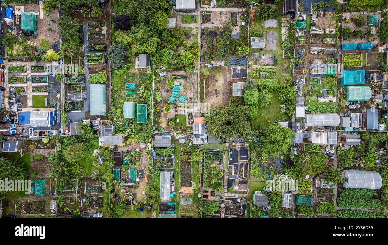 Vista aerea del giardino della comunità inglese Foto Stock