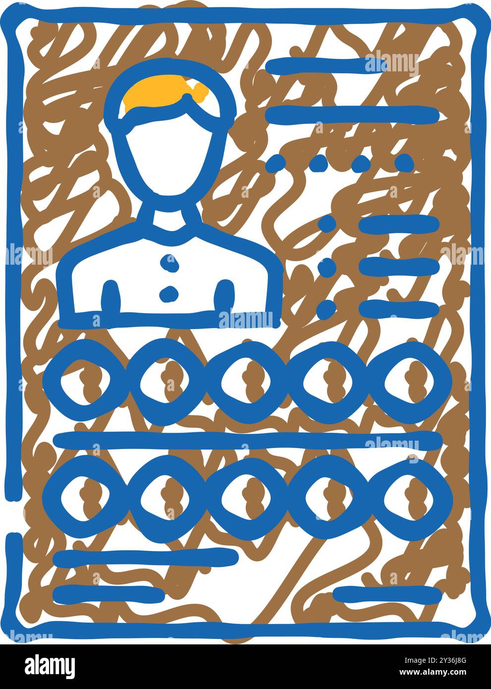 immagine a doodle dell'icona criminale del profilo di una foto Illustrazione Vettoriale