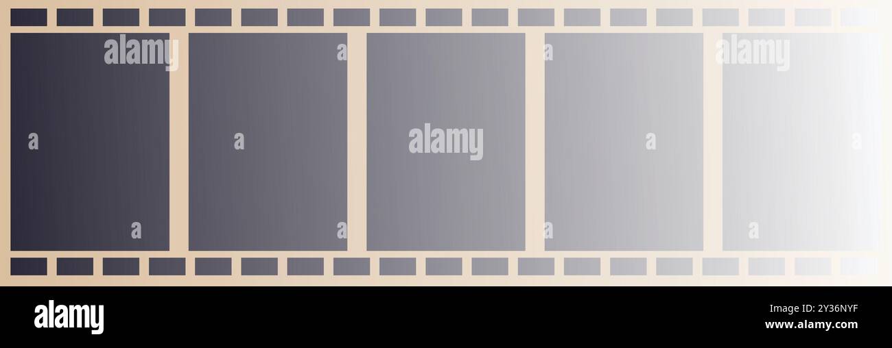 La striscia di pellicola vuota diventa bianca sul lato destro Illustrazione Vettoriale