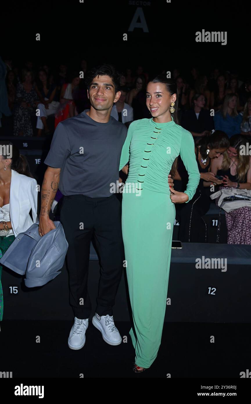Madrid, Spagna. 12 settembre 2024. Alla prima fila della sfilata Clara Couture durante la Mercedes-Benz Fashion Week de Madrid in IFEMA, 12 settembre 2024 Spagna Antonio Quilez/Cordon Press credito: CORDON PRESS/Alamy Live News Foto Stock