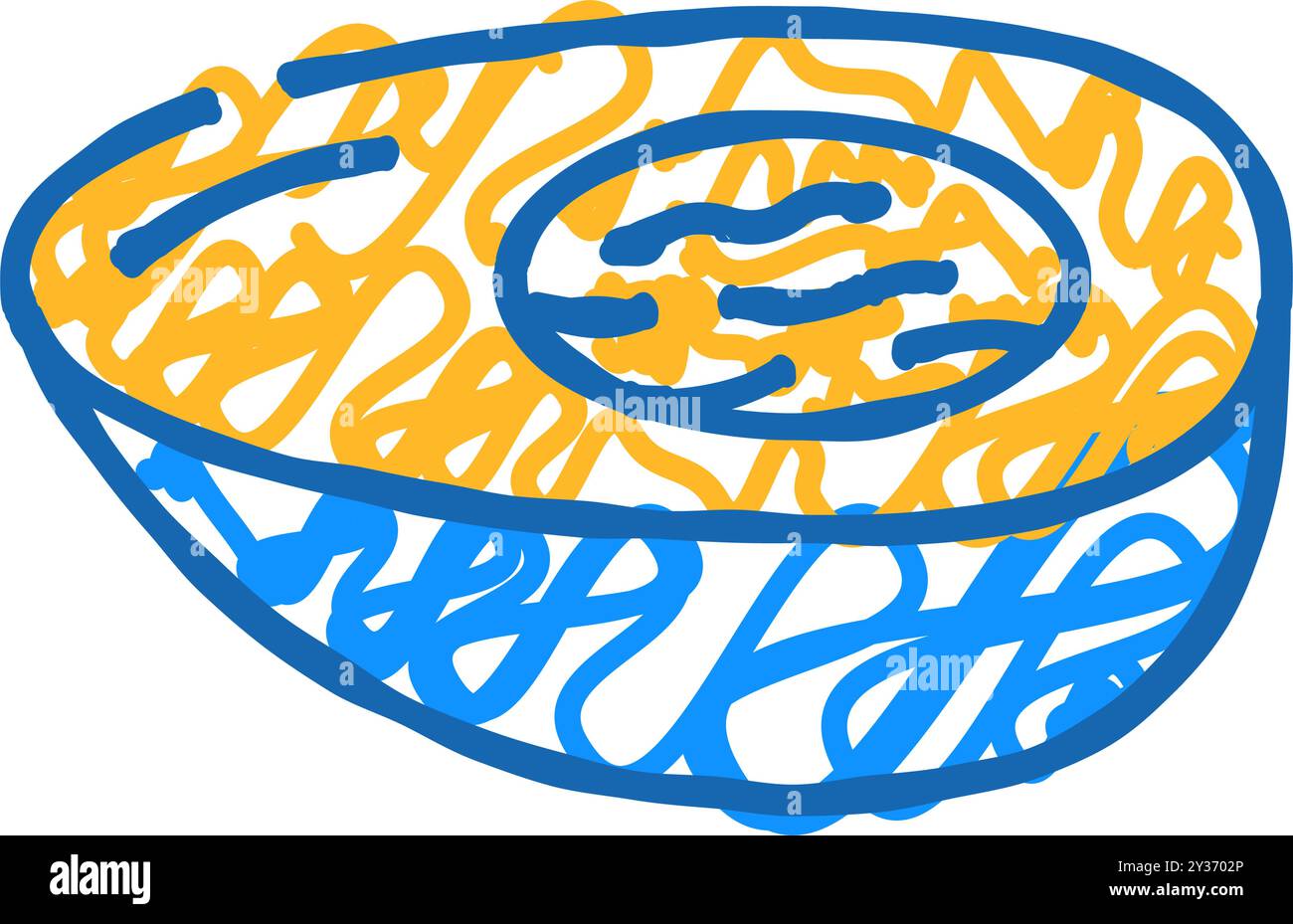 illustrazione a forma di doodle con l'icona del pollo all'uovo bollito Illustrazione Vettoriale