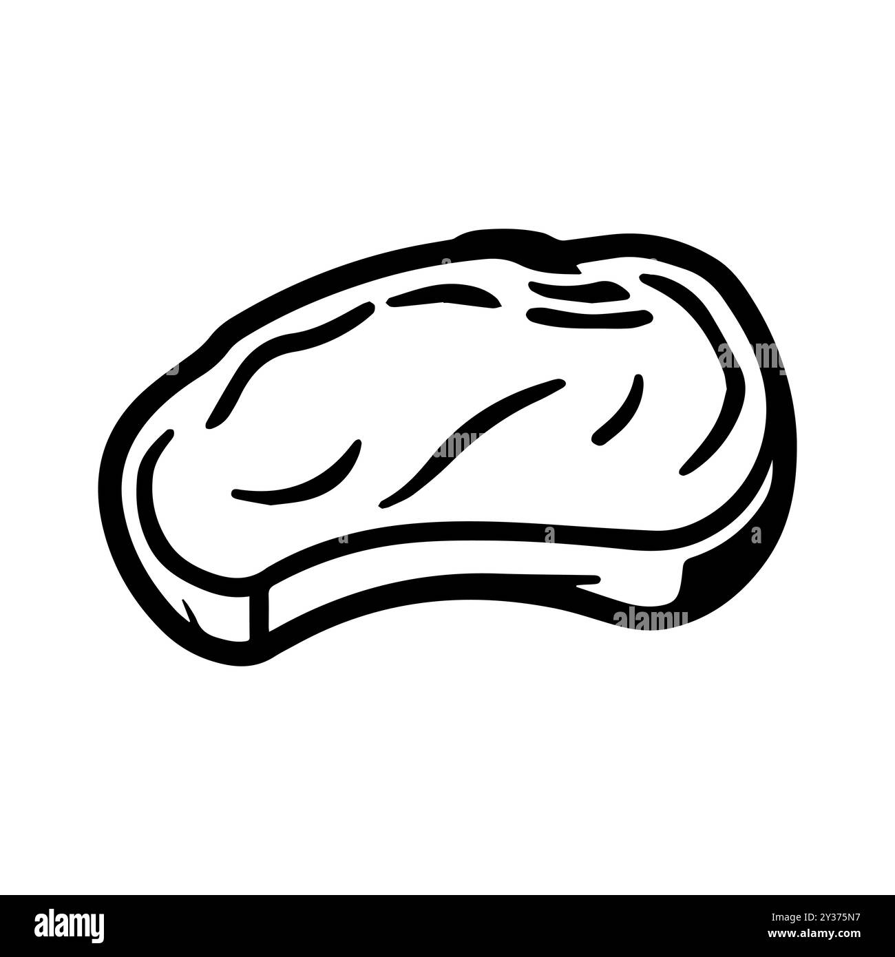 icona carne o simbolo di linea moderna. Grafica a linee vettoriali e design a icone con un contorno audace. Bianco e nero simbolo minimalista Pixel Perfect bianco isolato b Illustrazione Vettoriale